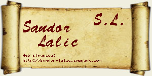 Šandor Lalić vizit kartica